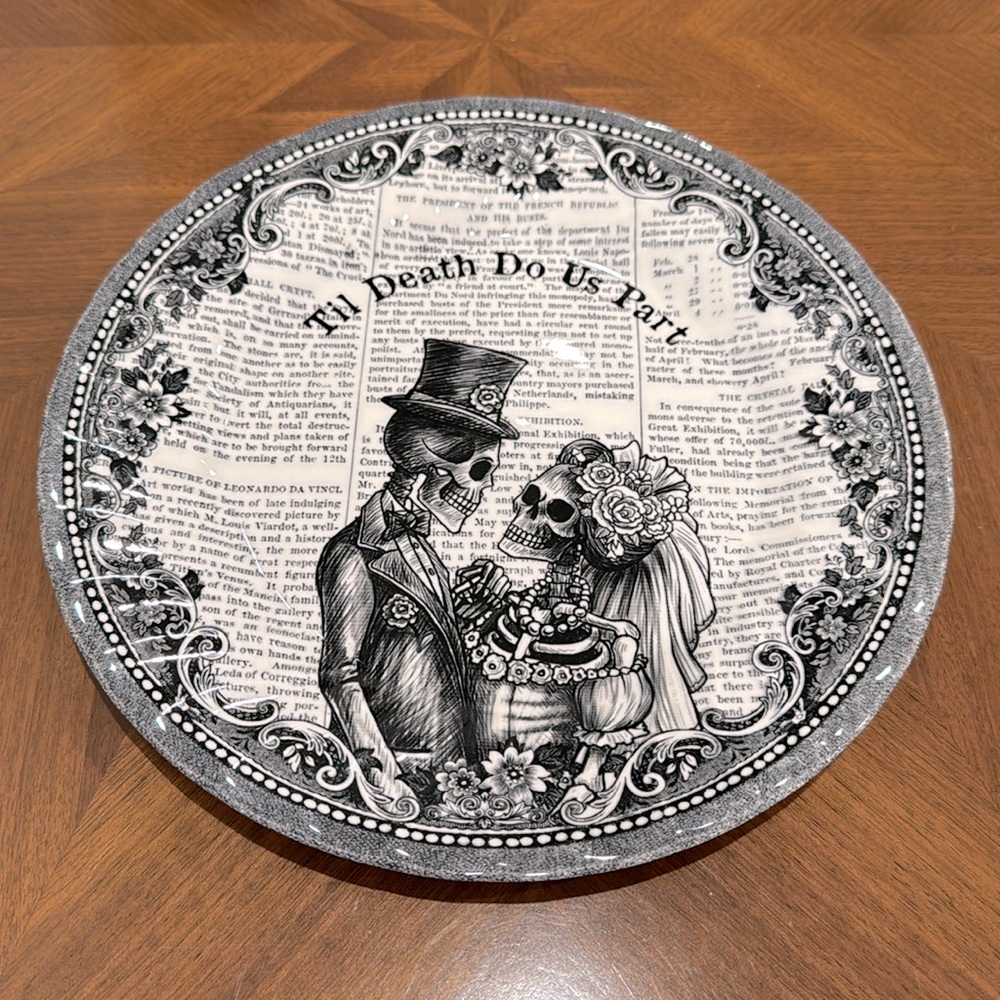 DINNER PLATES set of 4 Halloween till death do us part